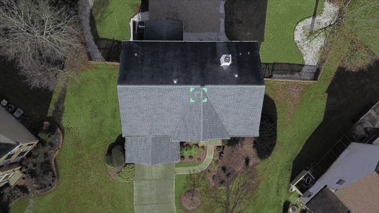 A geospatial image of a residential roof is analyzed by computer vision and machine learning to determine its condition